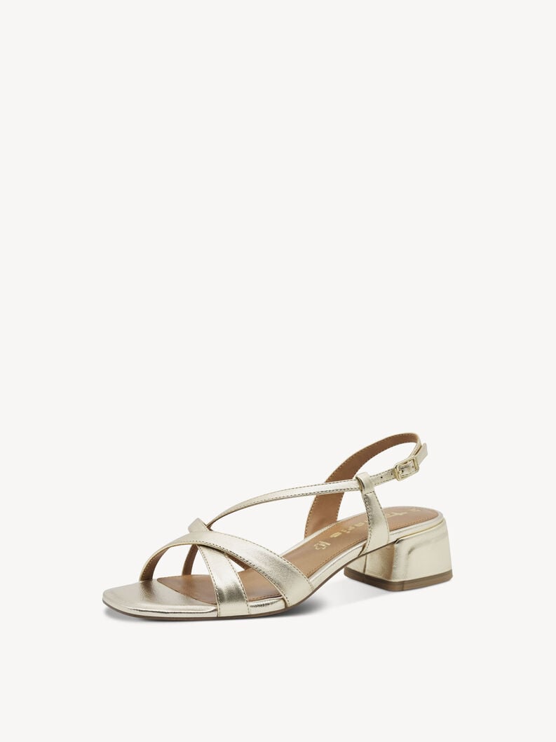 in pelle con tacco sandalo oro 1-28253-44-933 compra tamaris sandali online