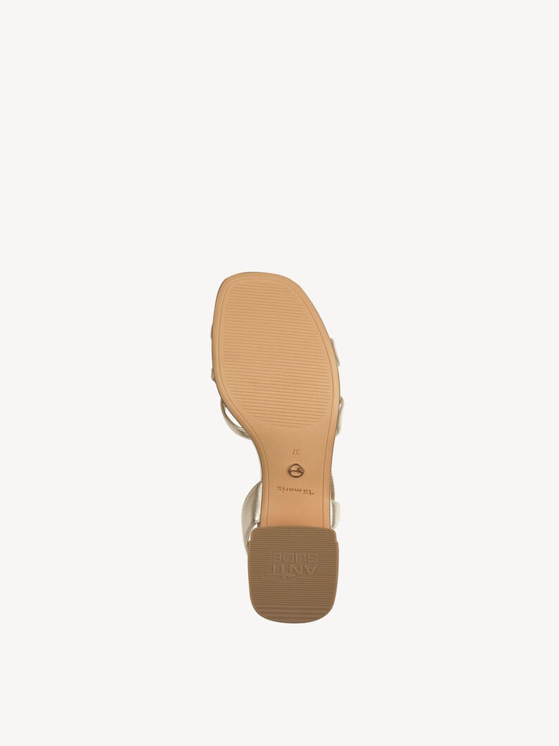 in pelle con tacco sandalo oro 1-28253-44-933 compra tamaris sandali online