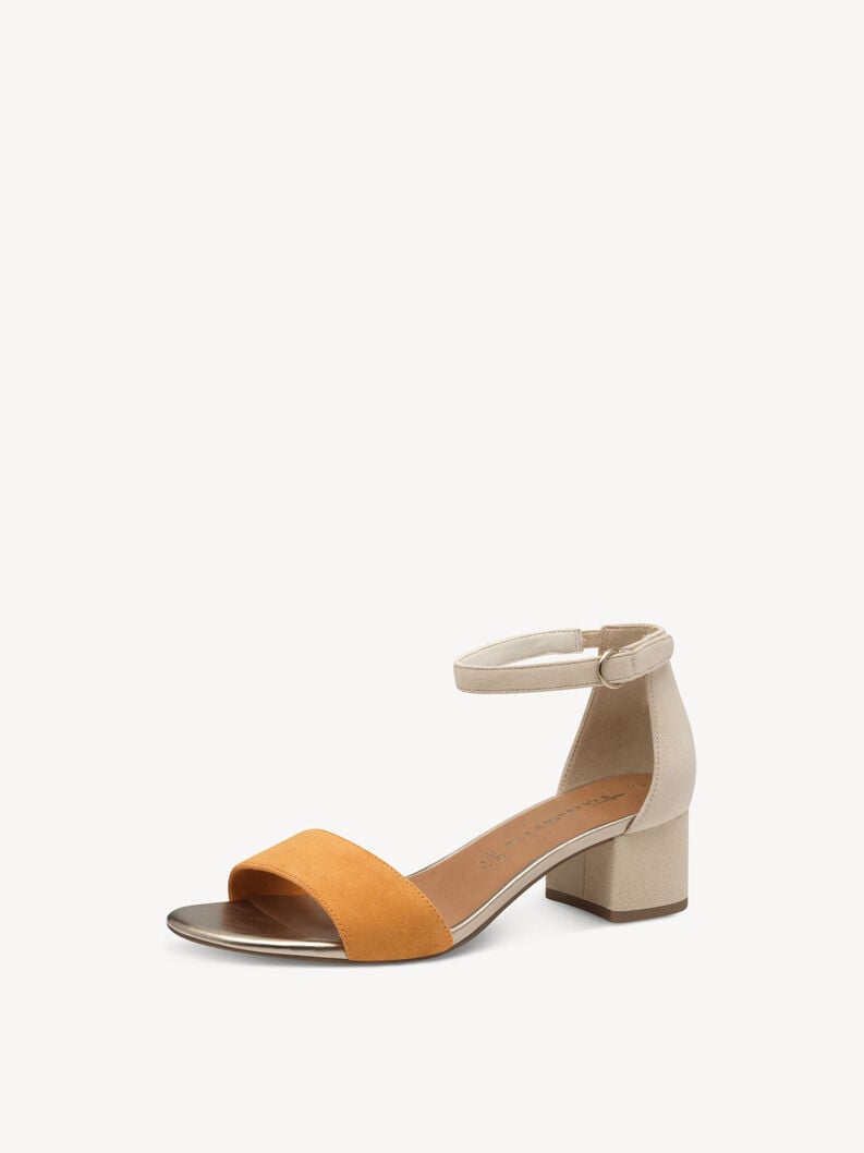 in pelle con tacco sandalo arancione 1-28291-44-608 compra tamaris sandali online