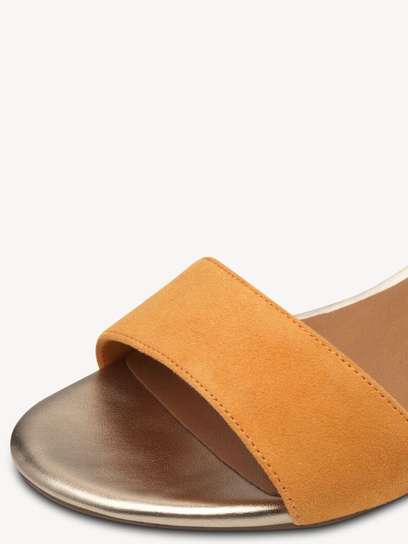 in pelle con tacco sandalo arancione 1-28291-44-608 compra tamaris sandali online