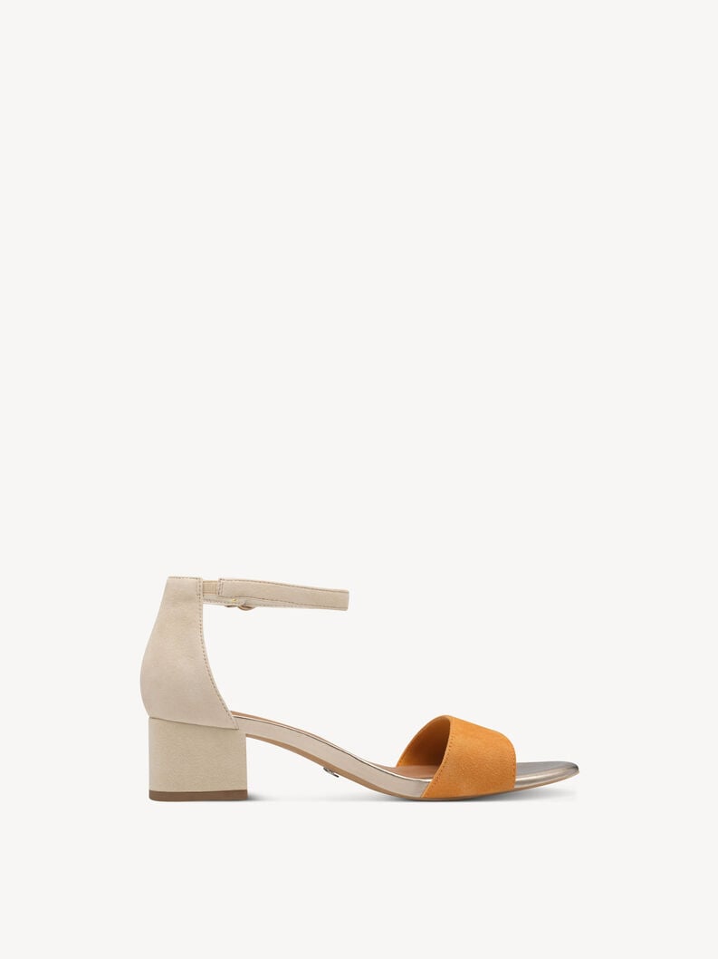 in pelle con tacco sandalo arancione 1-28291-44-608 compra tamaris sandali online