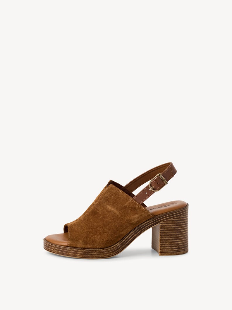 in pelle con tacco sandalo marrone 1-28304-44-305 compra tamaris sandali online