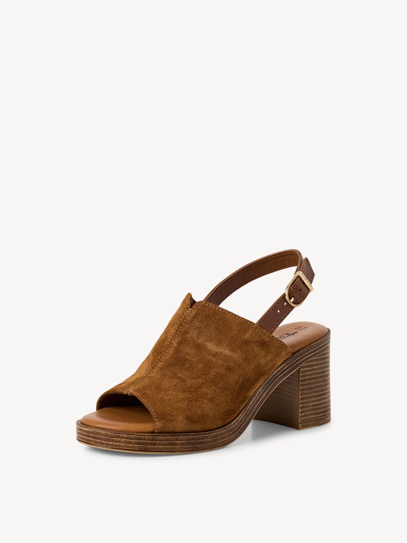 in pelle con tacco sandalo marrone 1-28304-44-305 compra tamaris sandali online