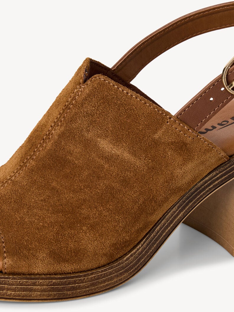 in pelle con tacco sandalo marrone 1-28304-44-305 compra tamaris sandali online