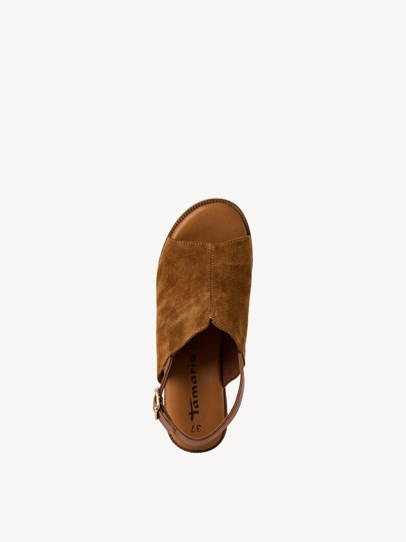 in pelle con tacco sandalo marrone 1-28304-44-305 compra tamaris sandali online