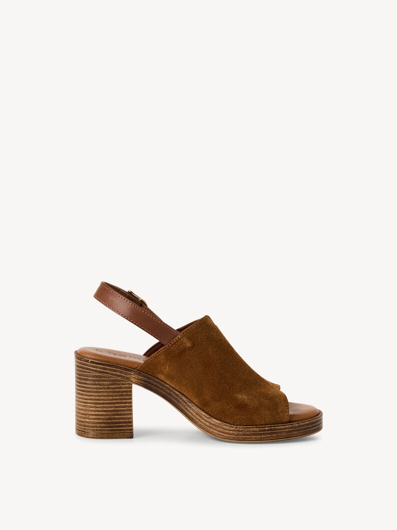 in pelle con tacco sandalo marrone 1-28304-44-305 compra tamaris sandali online
