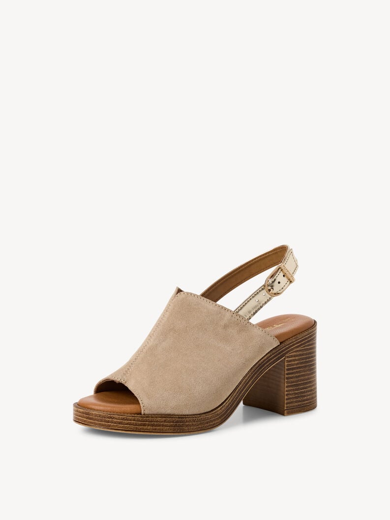 in pelle con tacco sandalo beige 1-28304-44-400 compra tamaris sandali online