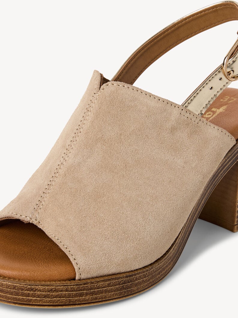 in pelle con tacco sandalo beige 1-28304-44-400 compra tamaris sandali online