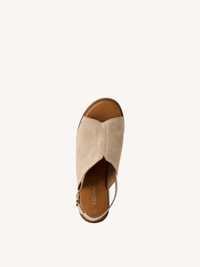 in pelle con tacco sandalo beige 1-28304-44-400 compra tamaris sandali online
