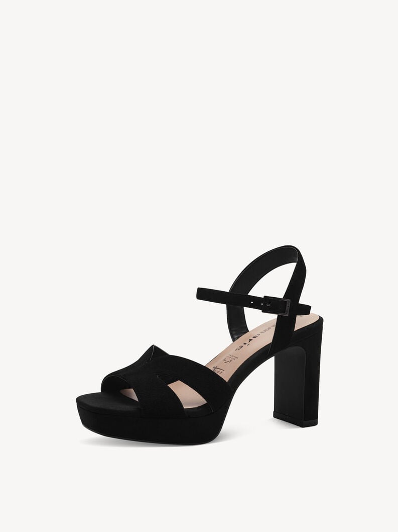 in pelle sandalo con tacco - nero 1-28309-42-007 compra tamaris sandali online