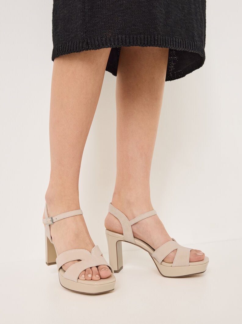 in pelle con tacco sandalo beige 1-28309-42-251 compra tamaris sandali online