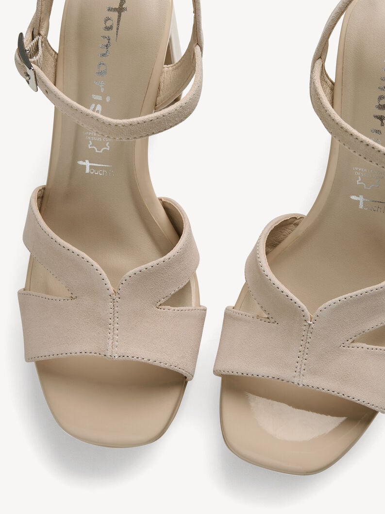 in pelle con tacco sandalo beige 1-28309-42-251 compra tamaris sandali online