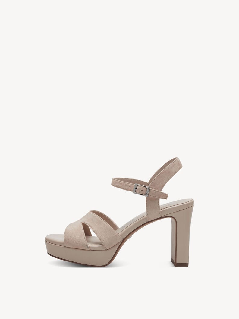 in pelle con tacco sandalo beige 1-28309-42-251 compra tamaris sandali online