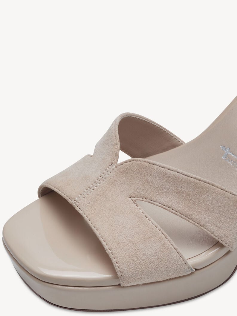 in pelle con tacco sandalo beige 1-28309-42-251 compra tamaris sandali online
