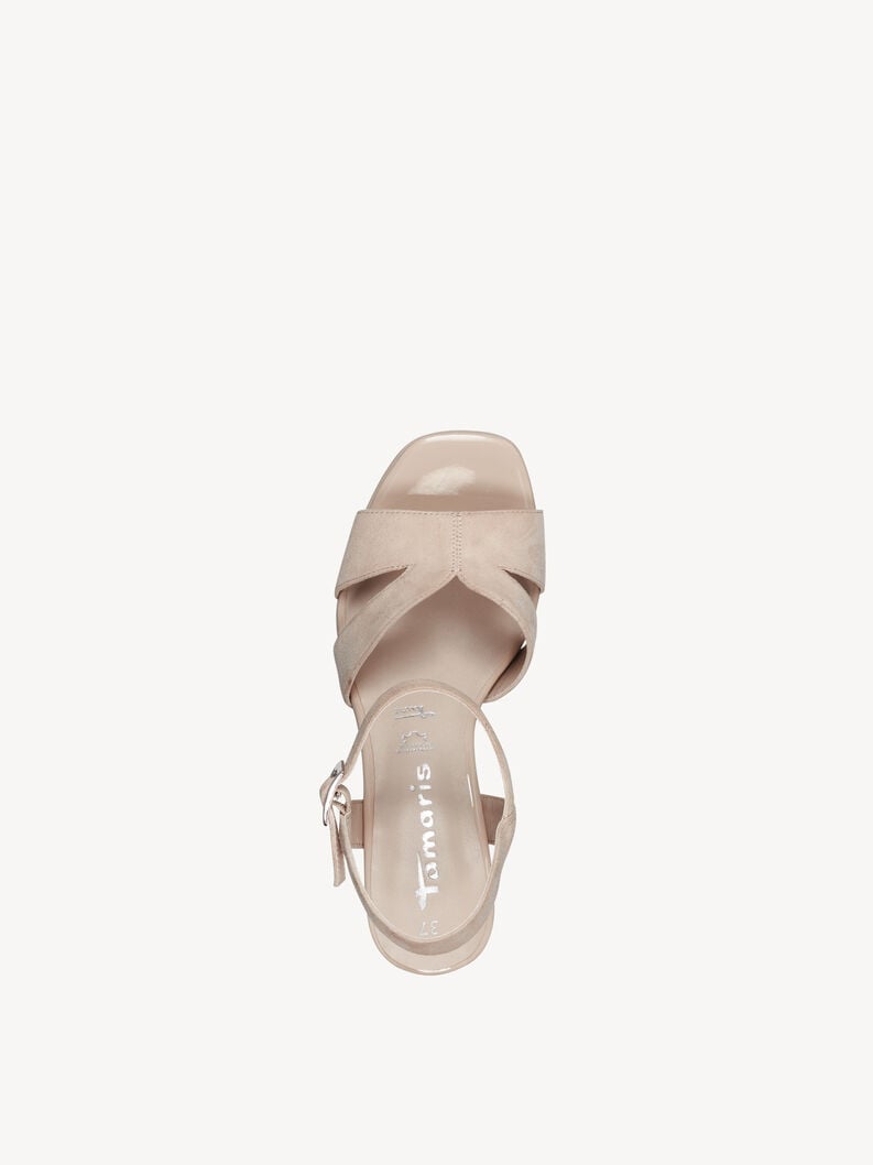 in pelle con tacco sandalo beige 1-28309-42-251 compra tamaris sandali online
