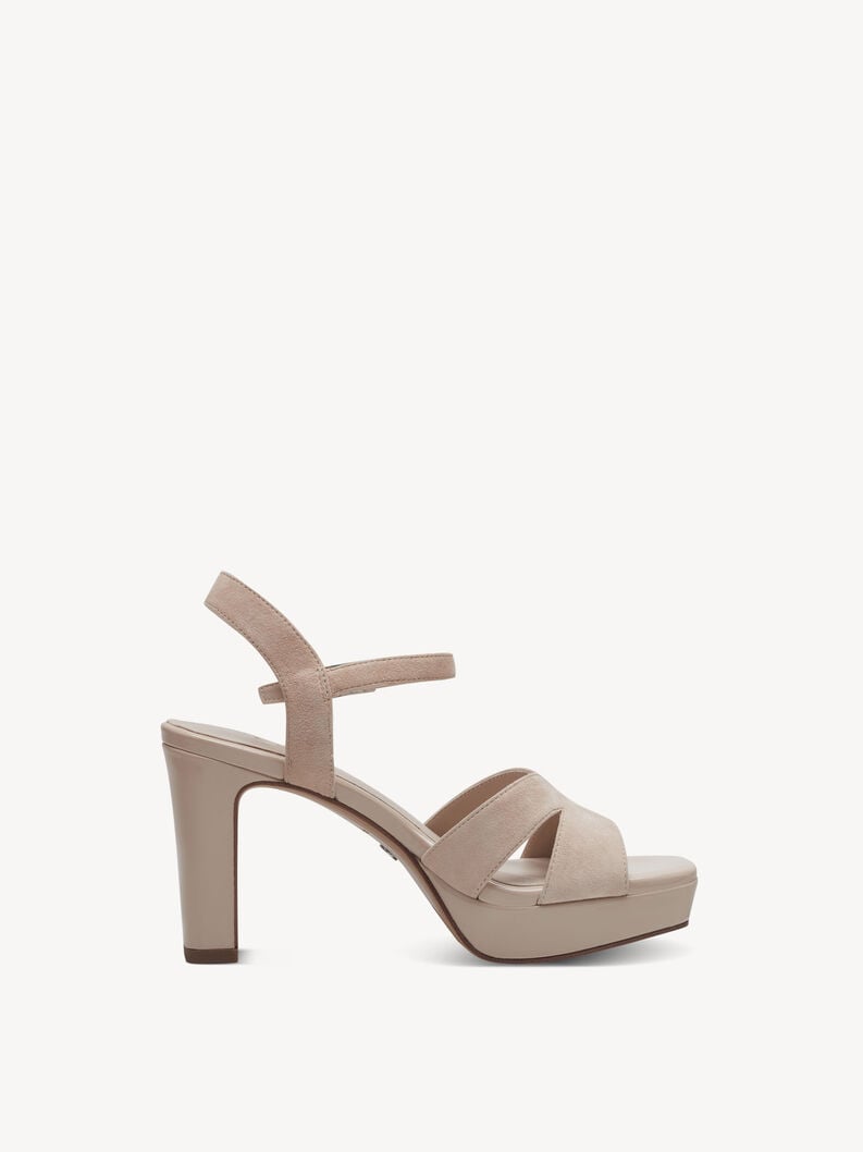 in pelle con tacco sandalo beige 1-28309-42-251 compra tamaris sandali online