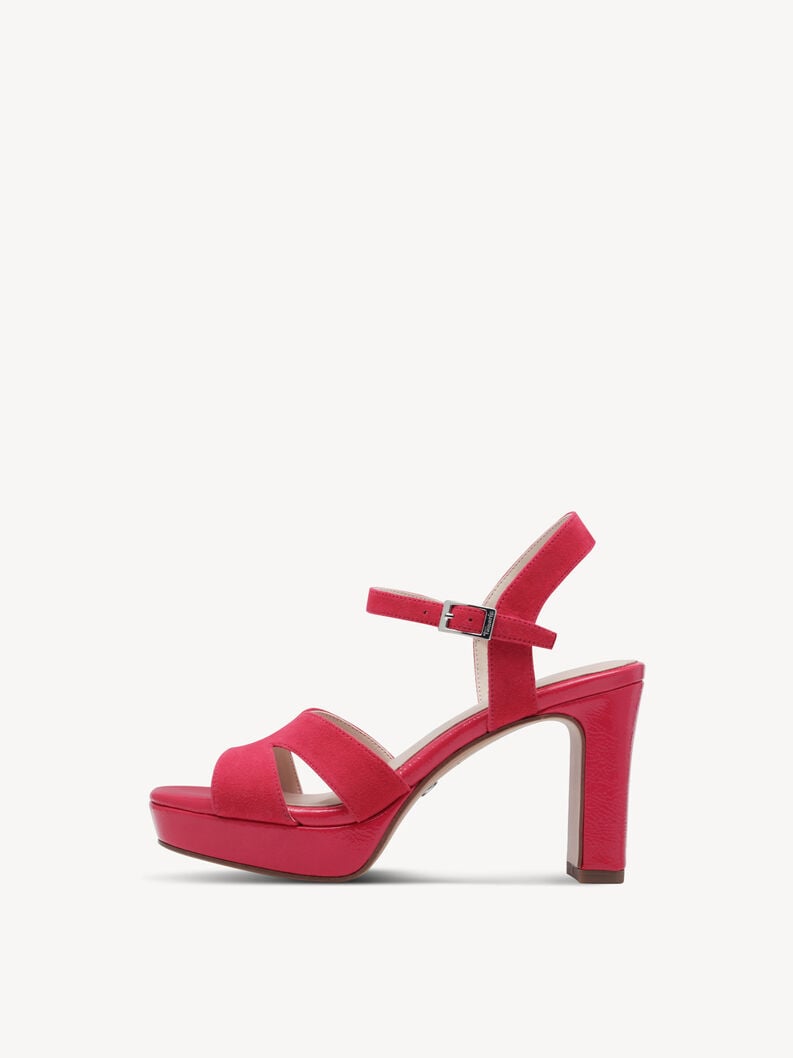in pelle sandalo con tacco - rosa 1-28309-42-510 compra tamaris sandali online