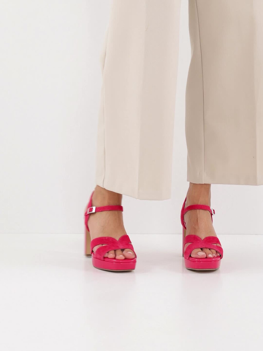 in pelle sandalo con tacco - rosa 1-28309-42-510 compra tamaris sandali online