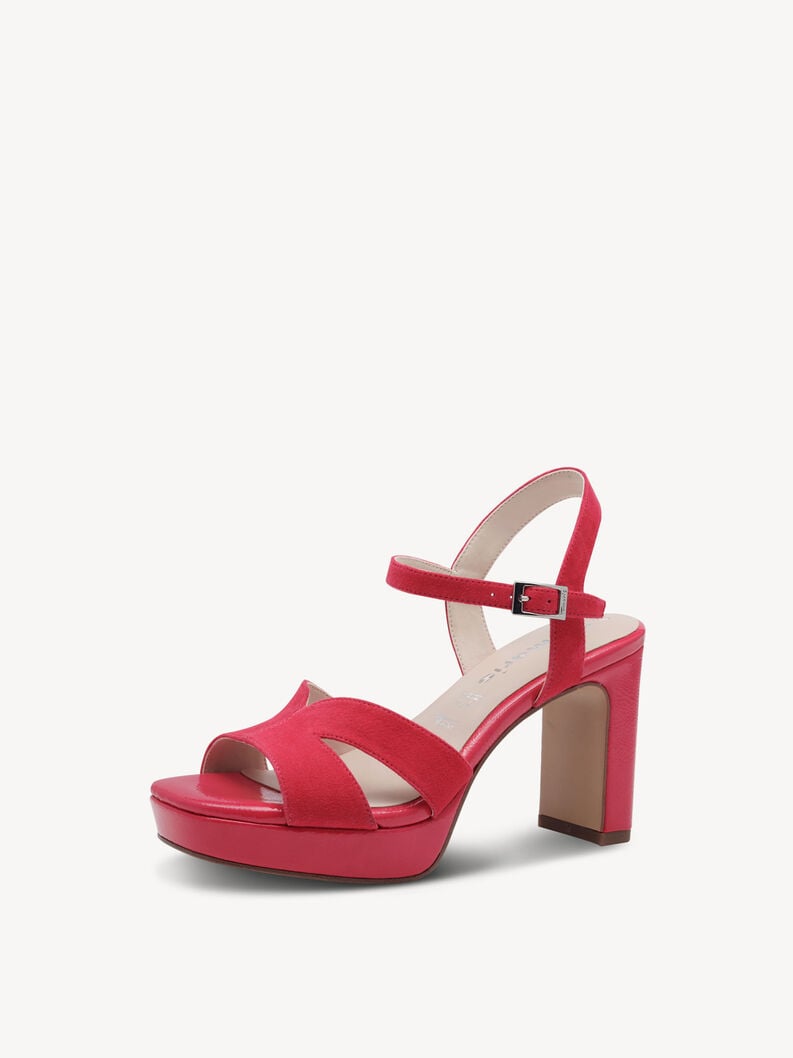 in pelle sandalo con tacco - rosa 1-28309-42-510 compra tamaris sandali online