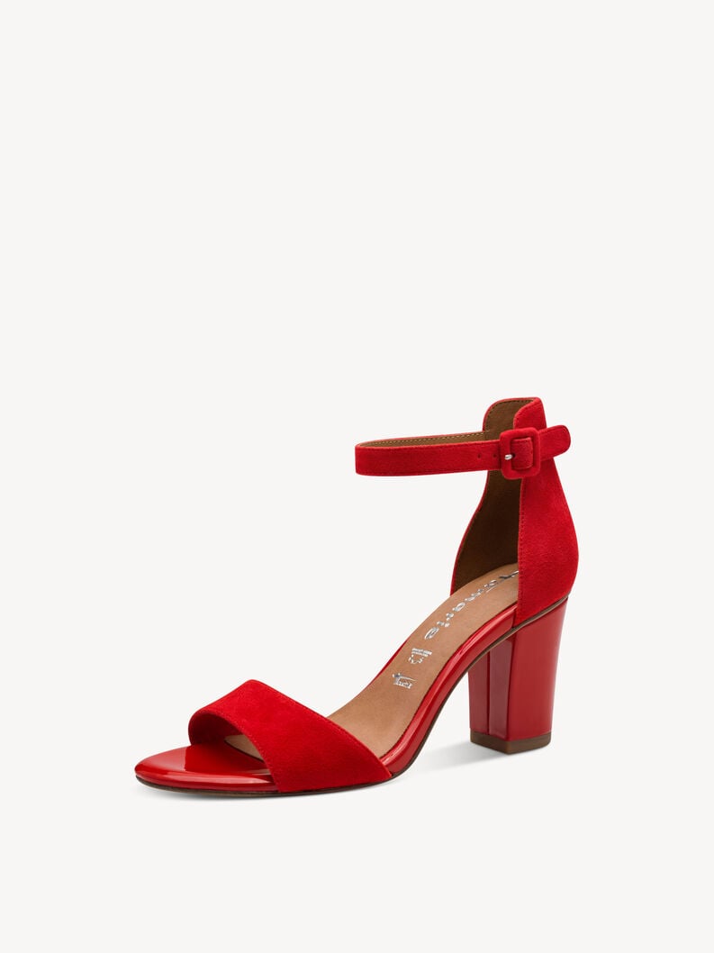 in pelle con tacco sandalo rosso 1-28326-42-518 compra tamaris sandali online