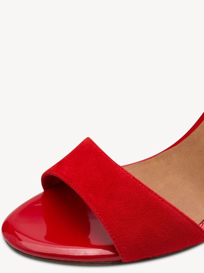 in pelle con tacco sandalo rosso 1-28326-42-518 compra tamaris sandali online