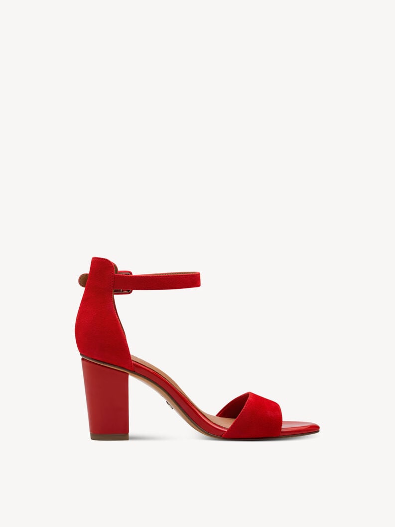 in pelle con tacco sandalo rosso 1-28326-42-518 compra tamaris sandali online
