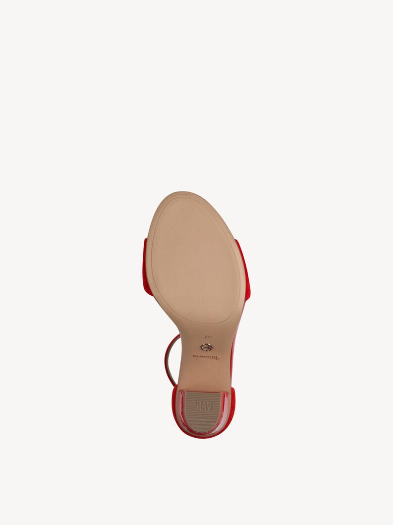 in pelle con tacco sandalo rosso 1-28326-42-518 compra tamaris sandali online