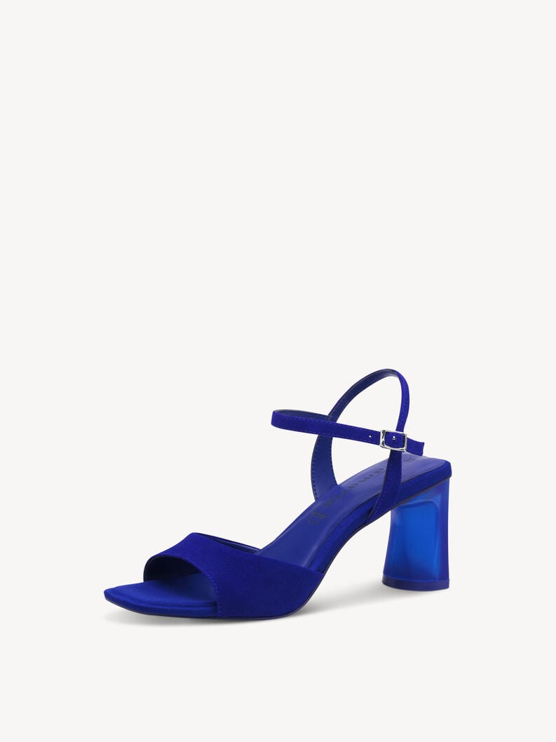 in pelle con tacco sandalo blu 1-28340-44-187 compra tamaris sandali online