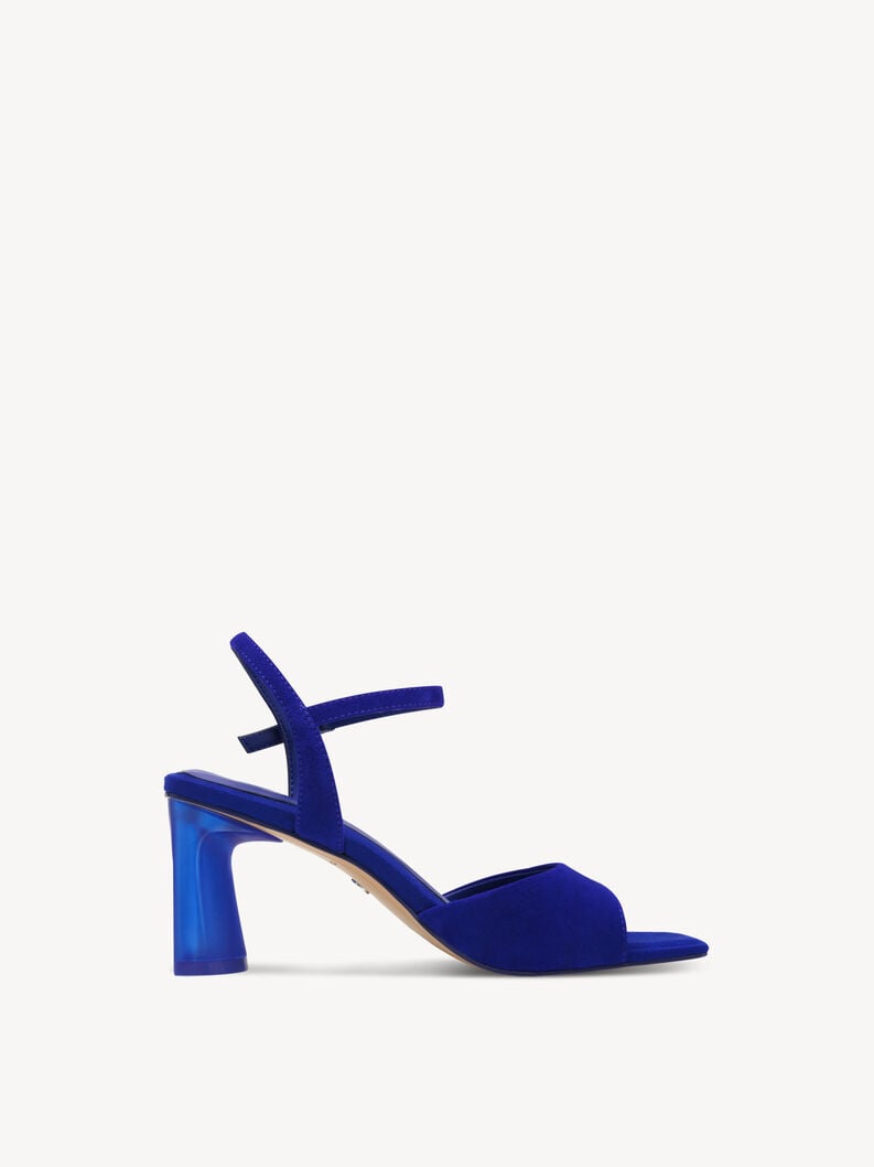 in pelle con tacco sandalo blu 1-28340-44-187 compra tamaris sandali online