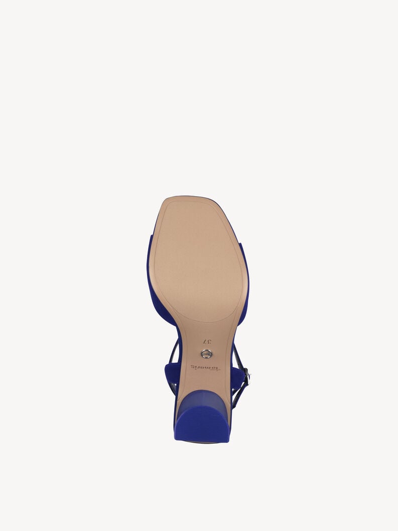 in pelle con tacco sandalo blu 1-28340-44-187 compra tamaris sandali online