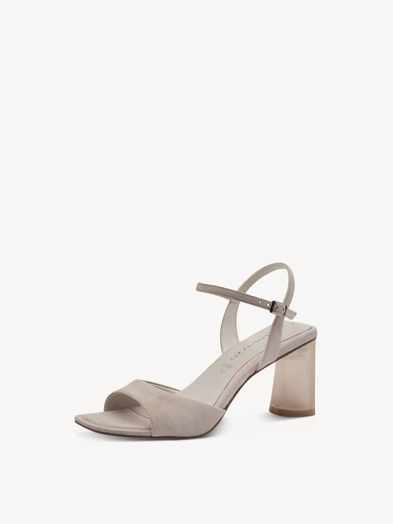 in pelle sandalo con tacco - grigio 1-28340-44-200 compra tamaris sandali online