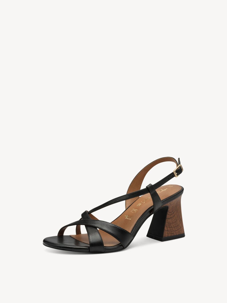 in pelle sandalo con tacco - nero 1-28364-44-001 compra tamaris sandali online