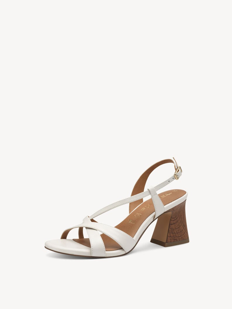 in pelle con tacco sandalo bianco 1-28364-44-100 compra tamaris sandali online
