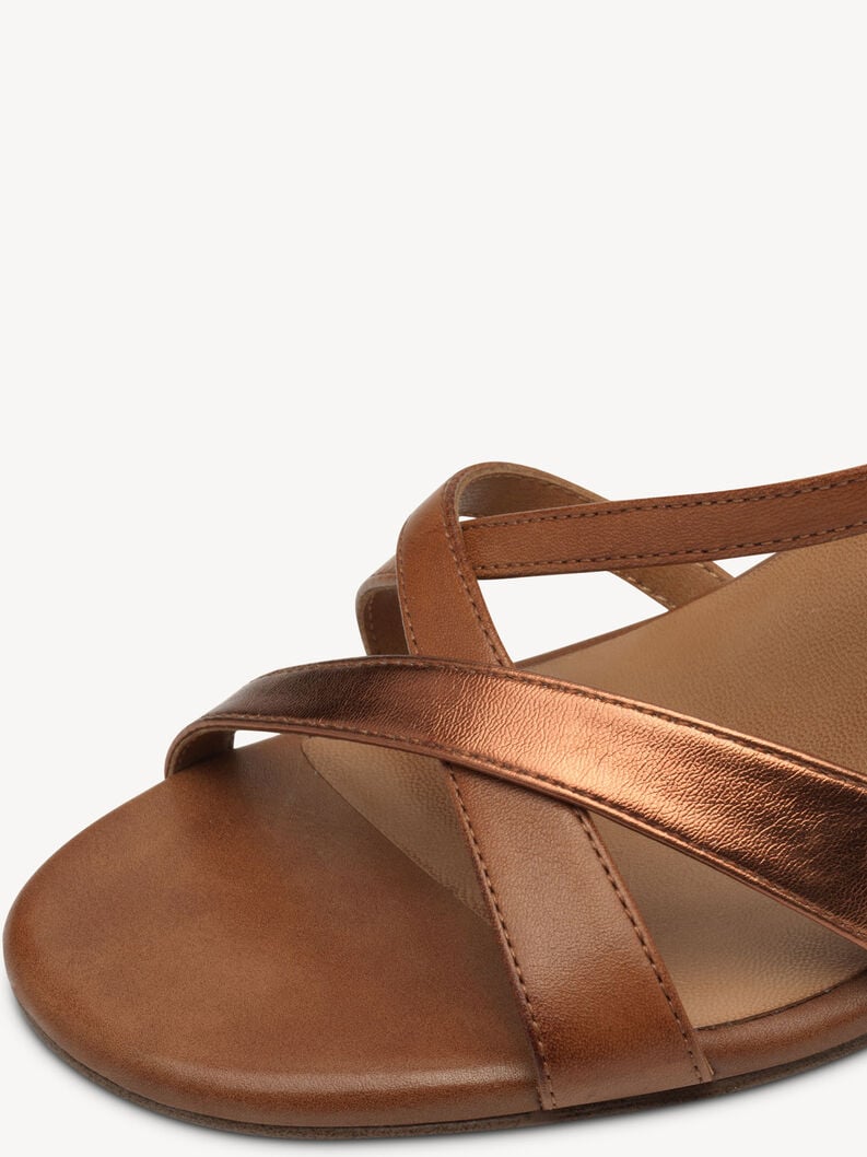 in pelle con tacco sandalo marrone 1-28364-44-392 compra tamaris sandali online