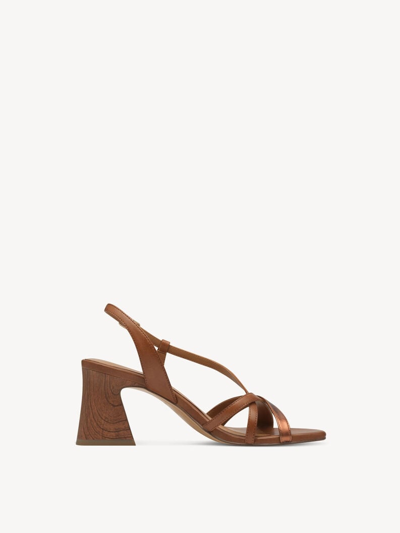in pelle con tacco sandalo marrone 1-28364-44-392 compra tamaris sandali online