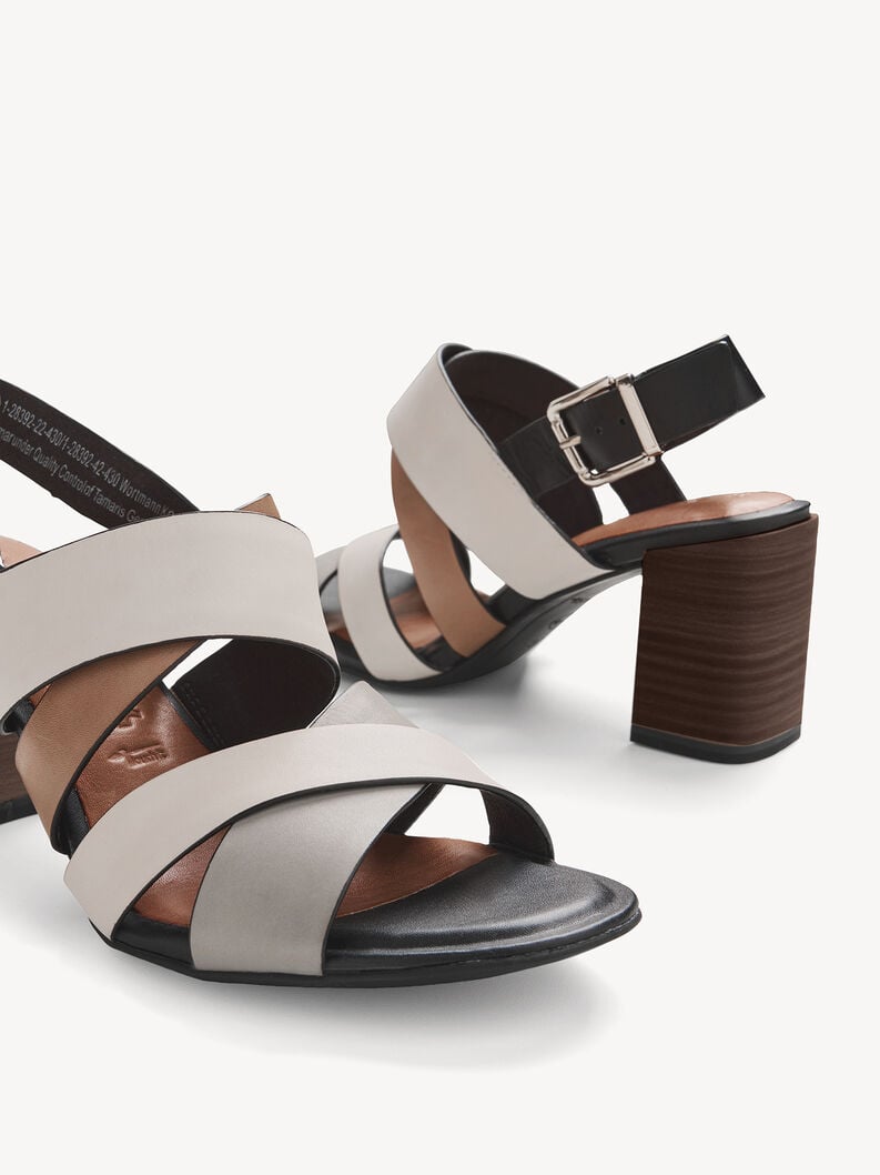 in pelle con tacco sandalo beige 1-28392-42-430 compra tamaris sandali online