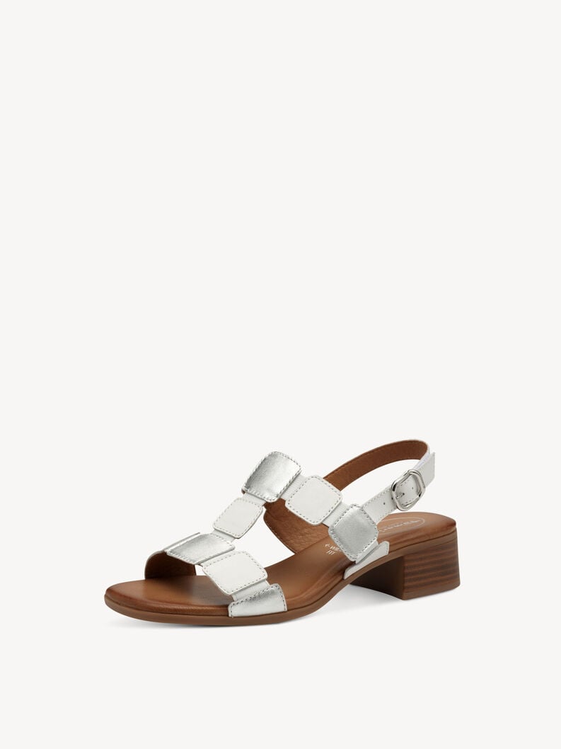 in pelle con tacco sandalo bianco 8-88203-42-191 compra tamaris sandali online
