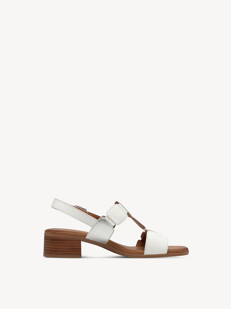in pelle con tacco sandalo bianco 8-88203-42-191 compra tamaris sandali online