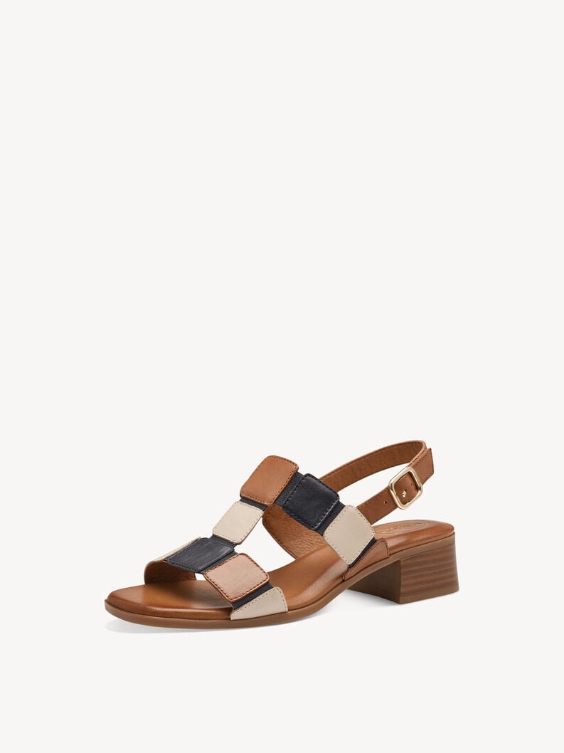 in pelle con tacco sandalo blu 8-88203-42-890 compra tamaris sandali online