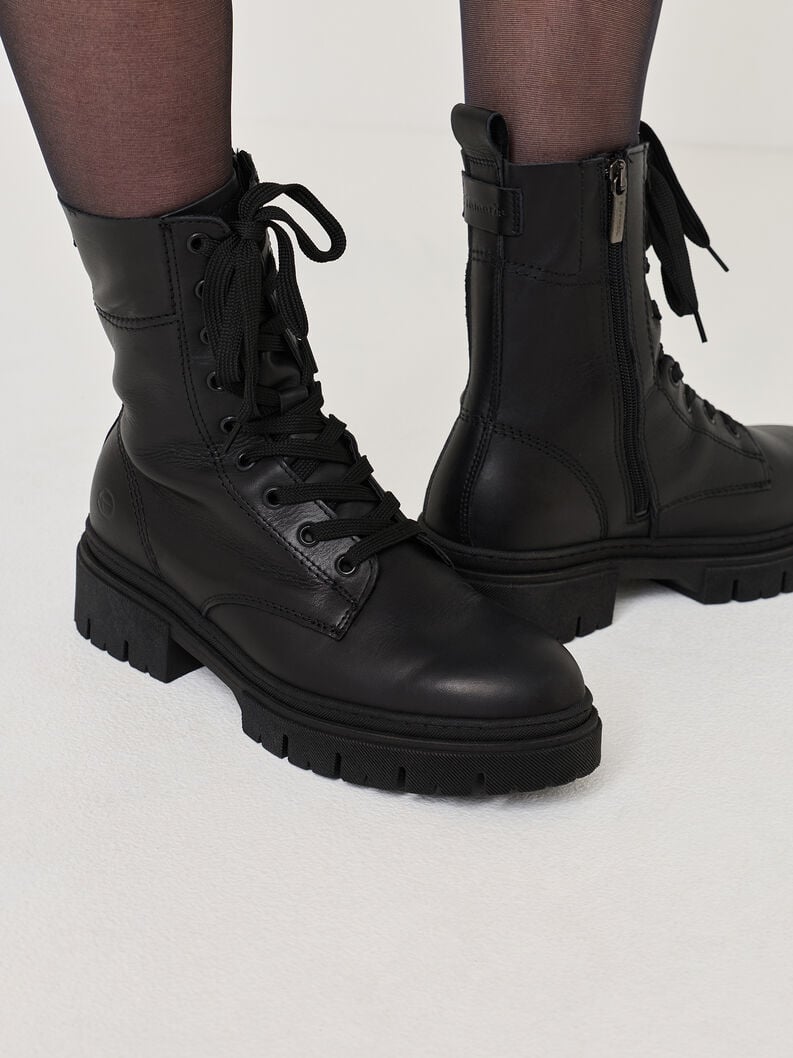 bootie in pelle - nero 1-25213-43-001 compra tamaris stivaletti online