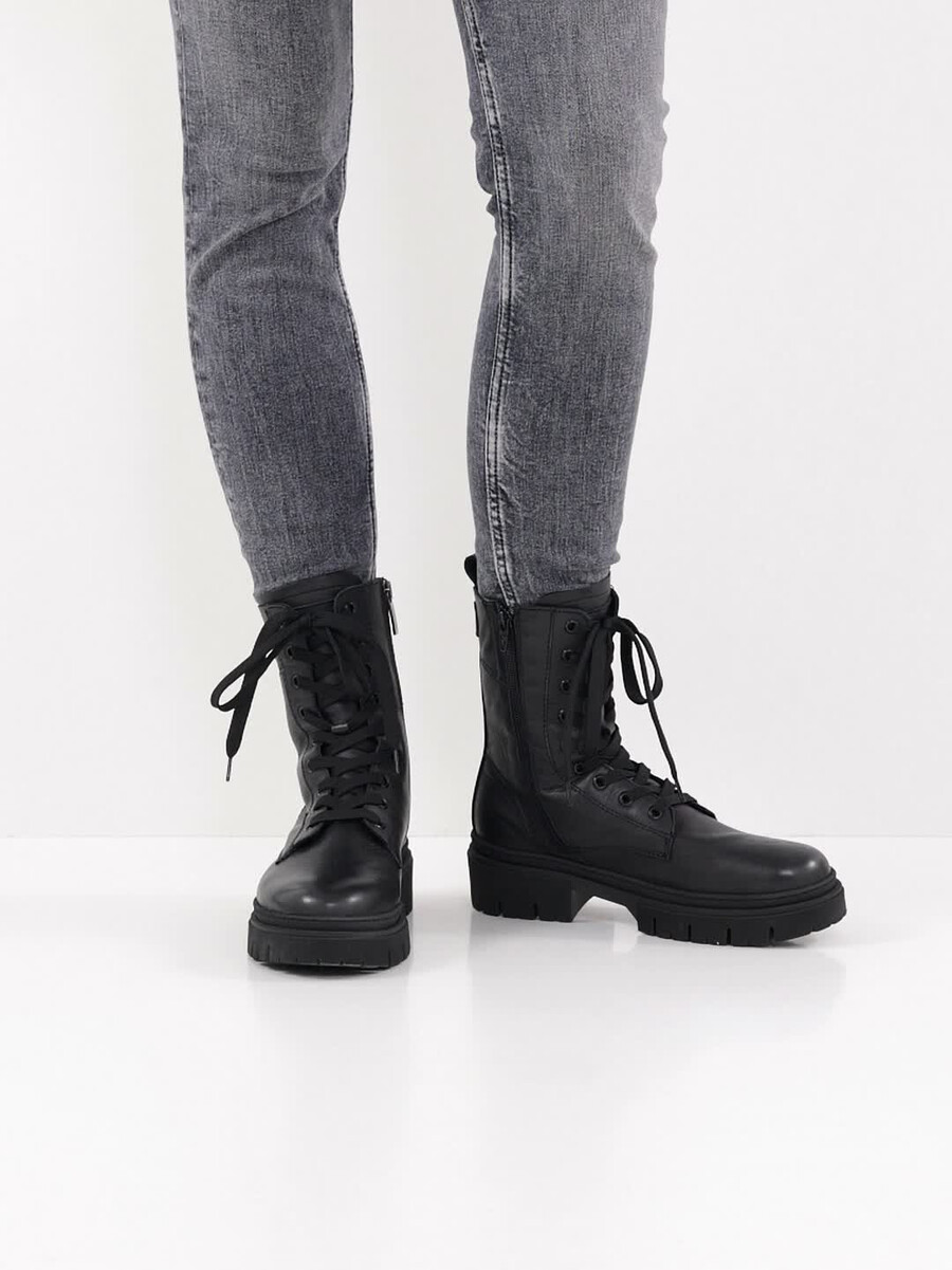 bootie in pelle - nero 1-25213-43-001 compra tamaris stivaletti online
