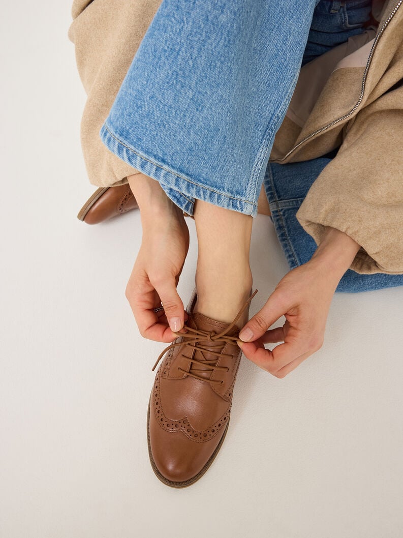 in pelle scarpe basse - marrone 1-23290-43-444 compra tamaris scarpe basse pantofole online