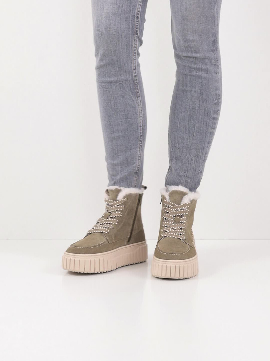 bootie in pelle - verde fodera calda 1-26260-45-722 compra tamaris stivaletti online