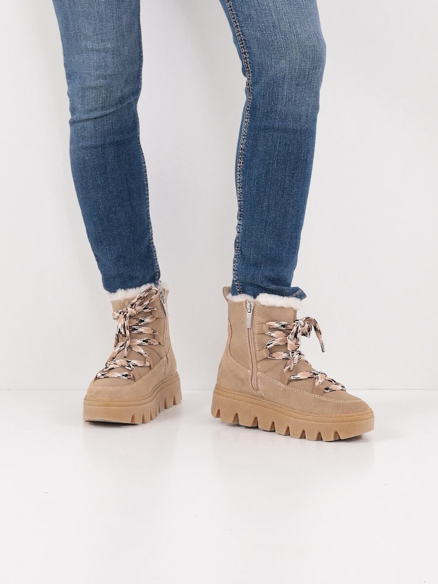 bootie in pelle - beige fodera calda 1-26274-45-400 compra tamaris stivaletti online