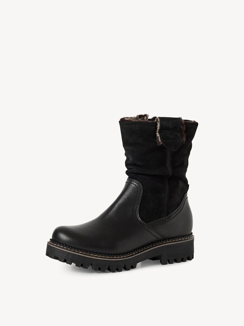 bootie in pelle - nero fodera calda 1-26416-45-001 compra tamaris stivaletti online