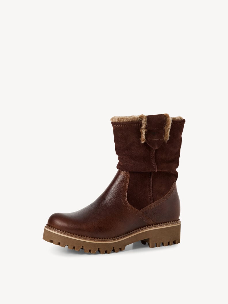 bootie in pelle - marrone fodera calda 1-26416-45-305 compra tamaris stivaletti online