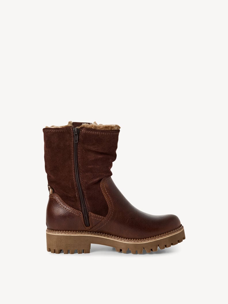 bootie in pelle - marrone fodera calda 1-26416-45-305 compra tamaris stivaletti online