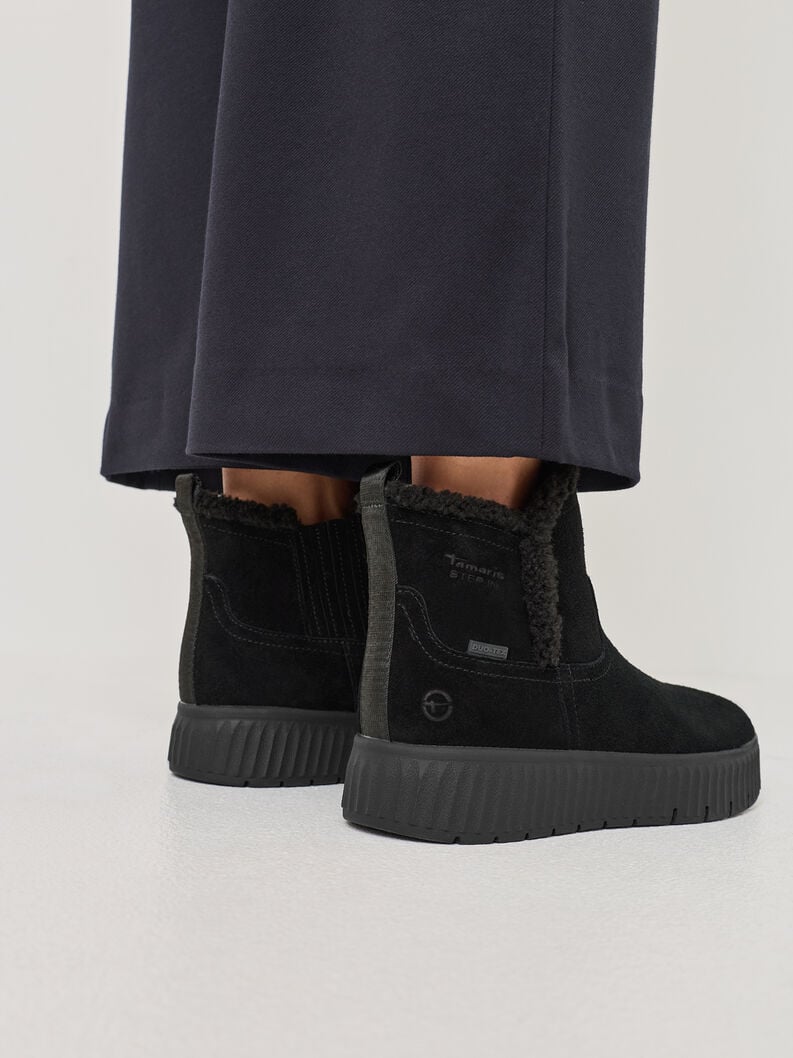 bootie in pelle - nero fodera calda 8-86422-45-001 compra tamaris foderato ampia boots online