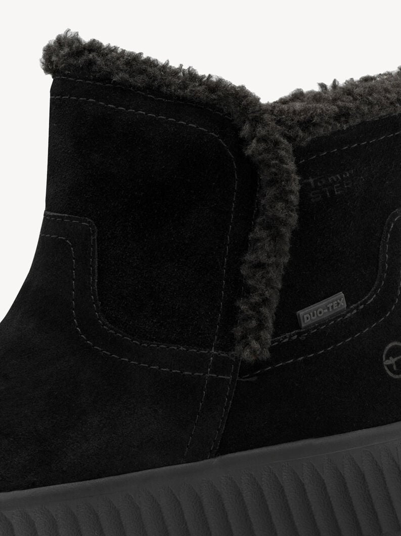 bootie in pelle - nero fodera calda 8-86422-45-001 compra tamaris foderato ampia boots online