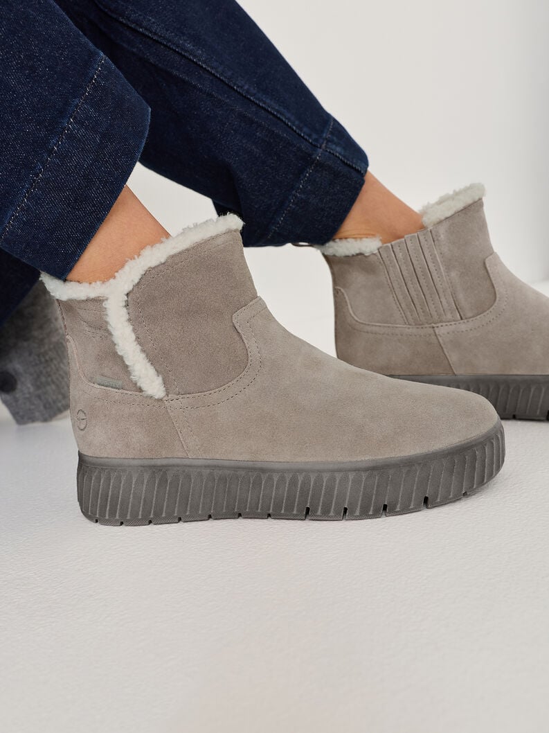 bootie in pelle - grigio fodera calda 8-86422-45-204 compra tamaris foderato ampia boots online